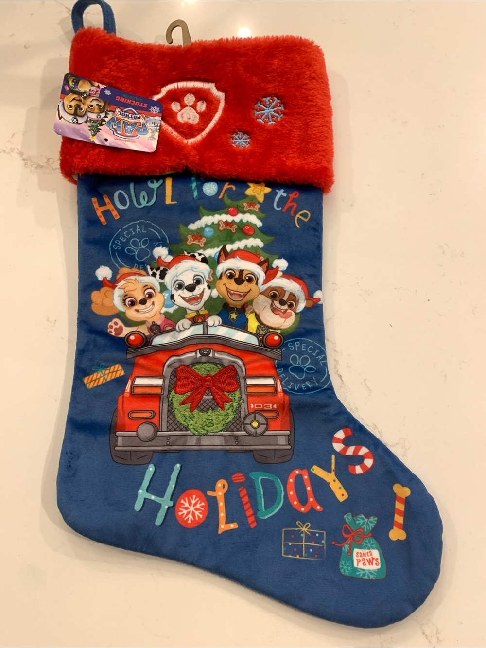Nickelodeon Paw Patrol Christmas Holiday Stocking Skye Chase Marshall Rubble NEW
